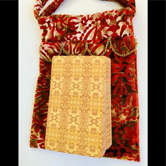 cosmetic bag Burn out velvet chain detail 6x8” or Tarotcards jewelry, etc. - Picture 13 of 16